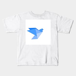 blue origami bird Kids T-Shirt